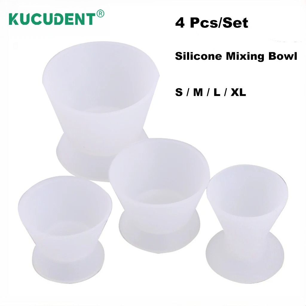 Mixing Cup Silicone - 4-delige set tandheelkundige siliconenbekers, flexibele zelfhardende