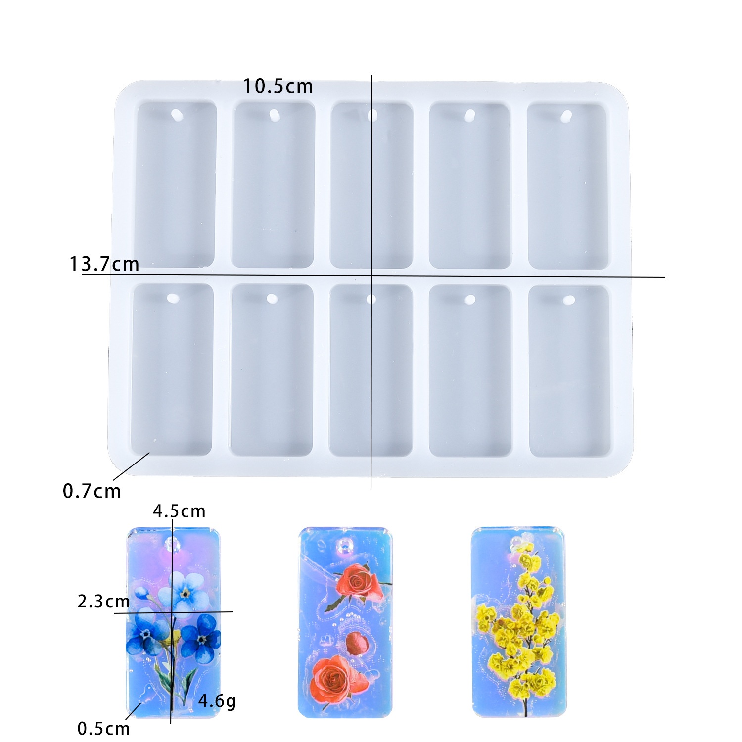 Silicone Mold Tray - DIY epoxyhars mal 10-delige vierkante volle