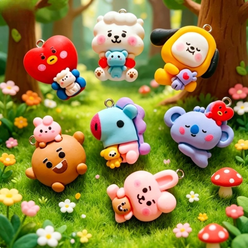 7 stks BT21 Hars Cartoon Charm - Resin Crafts recensie en prijs
